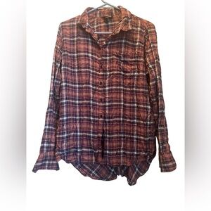Lucky Brand Pink Plaid Button Down Shirt